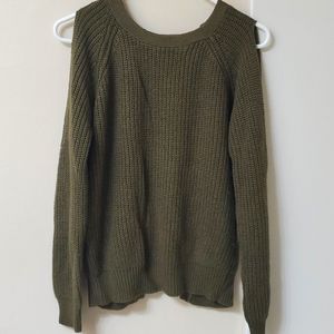 2/$5 Cold Shoulder, Cutout Back Sweater